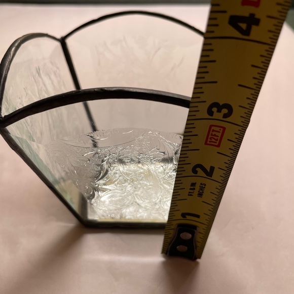 ARTISAN Hand Made Candle Holder Beveled Frosted Etched Glass Mirror Bottom - Picture 11 of 12